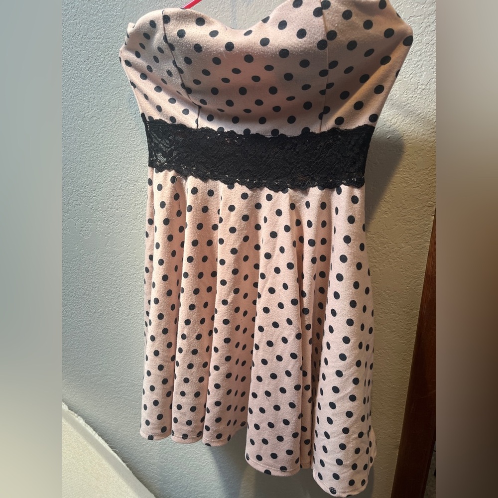 Daisy Pink Dress with Black Accents